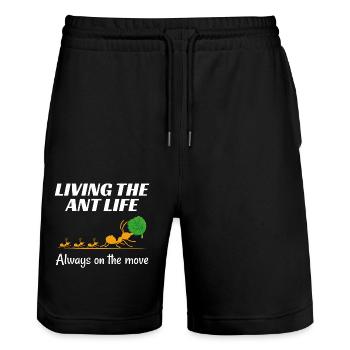 Ant Keeper Ant Lover Entomologist Insect Collector - Stanley/Stella Trainer Unisex Organic Jogging Shorts - black - Front - Nik (191cm) & Marisol (170cm)