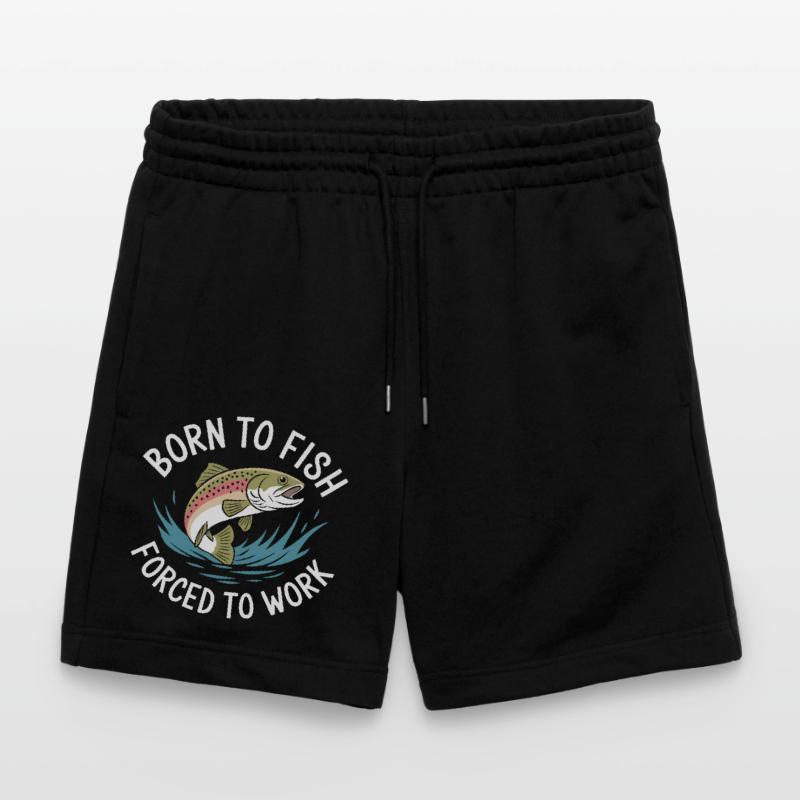 Born to fish - forced to work Stanley/Stella Trainer Unisex Organic Jogging Shorts