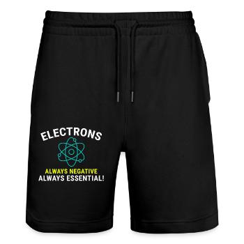 Electrician Humor Electrical Technician Engineer - Stanley/Stella Trainer Unisex Organic Jogging Shorts - black - Front - Nik (191cm) & Marisol (170cm)