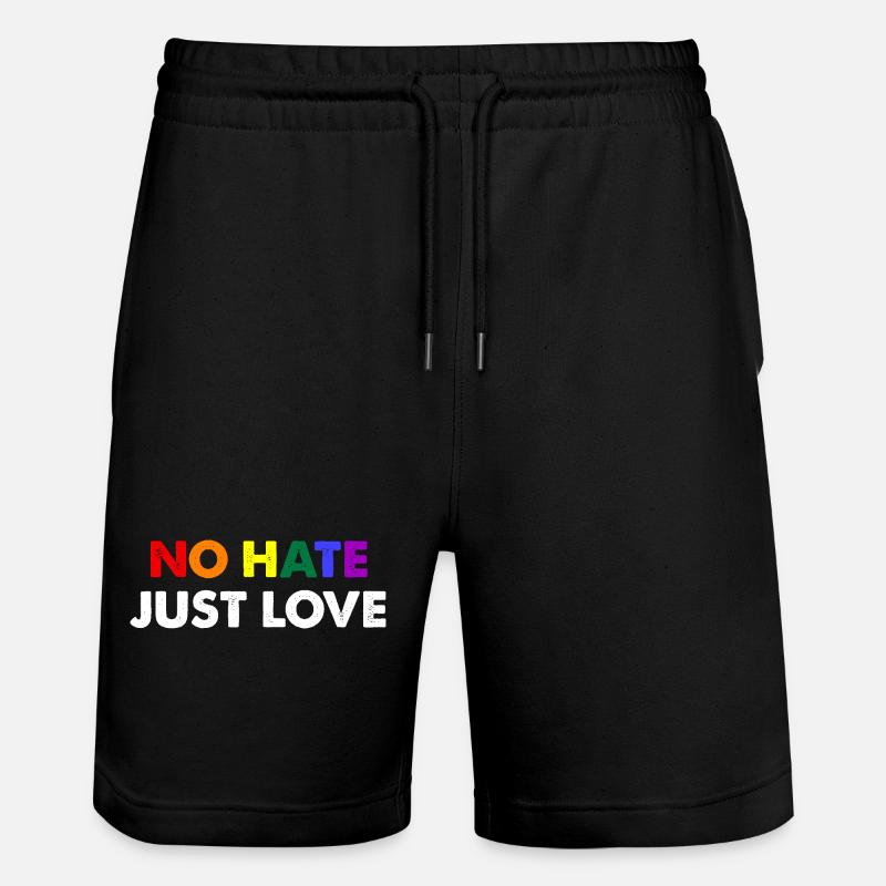 No Hate Just Love - Stanley/Stella Unisex Bio Joggingshorts Trainer - Schwarz
