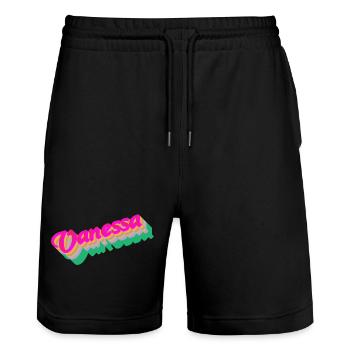 Vanessa Vorname Vintage Style - Stanley/Stella Unisex Bio Joggingshorts Trainer  - Schwarz - Vorne - Nik (191cm) & Marisol (170cm)