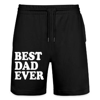 Best dad ever - Stanley/Stella Unisex Bio Joggingshorts Trainer  - Schwarz - Vorne - Nik (191cm) & Marisol (170cm)