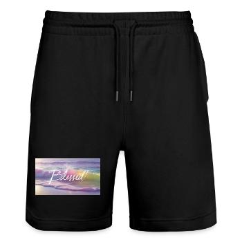 Pastelltraum: Sonne Sand und Meer - Stanley/Stella Unisex Bio Joggingshorts Trainer  - Schwarz - Vorne - Nik (191cm) & Marisol (170cm)