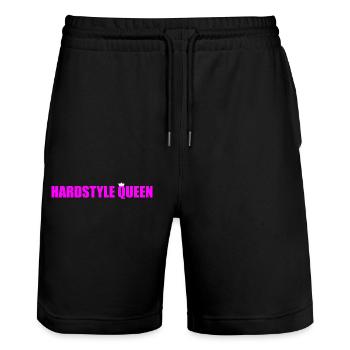 Hardstyle Techno Rave Music Party Hardstyle Queen - Stanley/Stella Trainer Unisex Organic Jogging Shorts - black - Front - Nik (191cm) & Marisol (170cm)