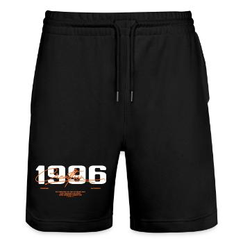 1996 Vintage Retro 1996 1996 Birthday Gift - Stanley/Stella Trainer Unisex Organic Jogging Shorts - black - Front - Nik (191cm) & Marisol (170cm)