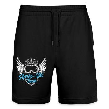 Apres Ski Team - Stanley/Stella Unisex Bio Joggingshorts Trainer  - Schwarz - Vorne - Nik (191cm) & Marisol (170cm)