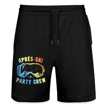 L’équipe de la fête d’après-ski dit coloré - Short de jogging bio TRAINER Stanley/Stella unisexe - noir - Devant - Nik (191cm) & Marisol (170cm)