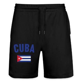 Drapeau de Cuba - Short de jogging bio TRAINER Stanley/Stella unisexe - noir - Devant - Nik (191cm) & Marisol (170cm)