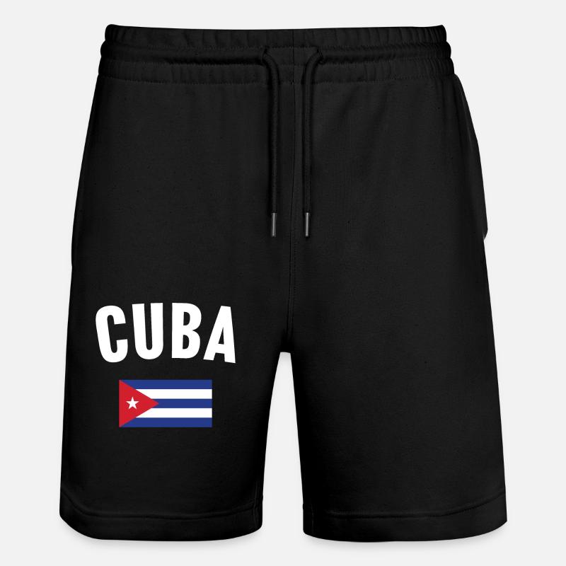 Kuba Flagge - Stanley/Stella Unisex Bio Joggingshorts Trainer  - Schwarz