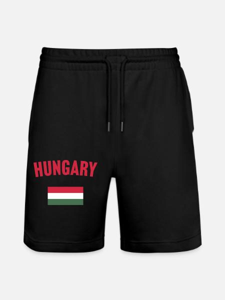 Hungary Flag - Stanley/Stella Trainer Unisex Organic Jogging Shorts - black