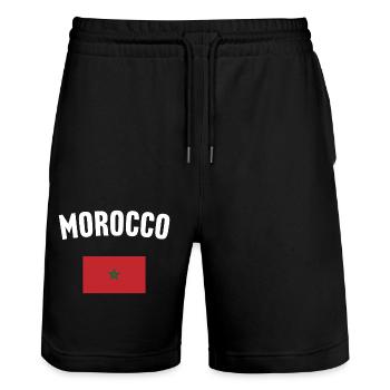 Drapeau du Maroc - Short de jogging bio TRAINER Stanley/Stella unisexe - noir - Devant - Nik (191cm) & Marisol (170cm)