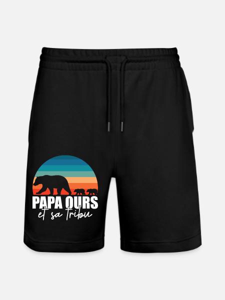 Papa Bear - Little Bears - Stanley/Stella Trainer Unisex Organic Jogging Shorts - black