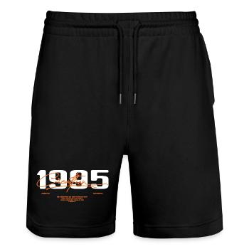 1995 Vintage Retro 1995 Geburtstagsgeschenk 1995 - Stanley/Stella Unisex Bio Joggingshorts Trainer  - Schwarz - Vorne - Nik (191cm) & Marisol (170cm)