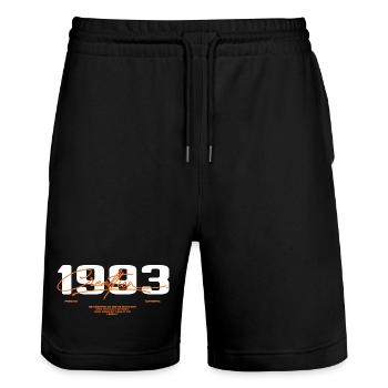 1993 Vintage Retro 1993 Geburtstagsgeschenk 1993 - Stanley/Stella Unisex Bio Joggingshorts Trainer  - Schwarz - Vorne - Nik (191cm) & Marisol (170cm)