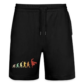 Evolution Hip Hop Breakdance - Hip Hop Geschenkidee - Stanley/Stella Unisex Bio Joggingshorts Trainer  - Schwarz - Vorne - Nik (191cm) & Marisol (170cm)