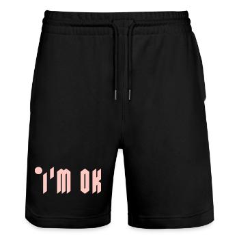 Logo light pink - Stanley/Stella Unisex Bio Joggingshorts Trainer  - Schwarz - Vorne - Nik (191cm) & Marisol (170cm)