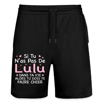 Wenn du kein Lulu Geschenk in deinem Leben hast - Stanley/Stella Unisex Bio Joggingshorts Trainer  - Schwarz - Vorne - Nik (191cm) & Marisol (170cm)