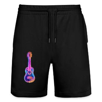 Ukulele - Stanley/Stella Unisex Bio Joggingshorts Trainer  - Schwarz - Vorne - Nik (191cm) & Marisol (170cm)