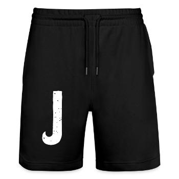 J Brief - Stanley/Stella Unisex Bio Joggingshorts Trainer  - Schwarz - Vorne - Nik (191cm) & Marisol (170cm)
