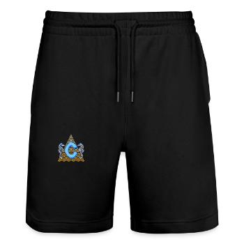 hippocampe e 262 c - Short de jogging bio TRAINER Stanley/Stella unisexe - noir - Devant - Nik (191cm) & Marisol (170cm)