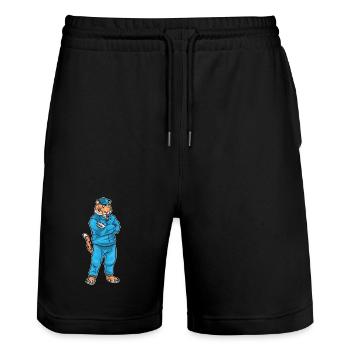 Tiger Sport Lehrer Schule - Stanley/Stella Unisex Bio Joggingshorts Trainer  - Schwarz - Vorne - Nik (191cm) & Marisol (170cm)
