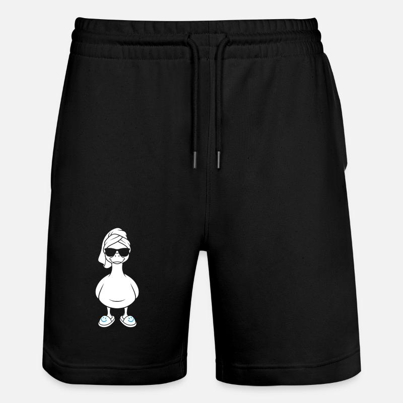 Canard solaire avec serviette de bain et chaussons - Short de jogging bio TRAINER Stanley/Stella unisexe - noir