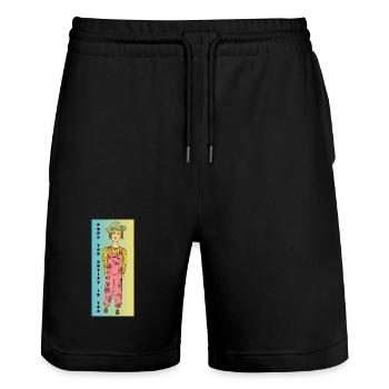 Free the Artist in You - Stanley/Stella Trainer Unisex Organic Jogging Shorts - black - Front - Nik (191cm) & Marisol (170cm)