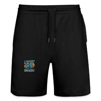Häkeln Häkeln Strickgarn Häkeln - Stanley/Stella Unisex Bio Joggingshorts Trainer  - Schwarz - Vorne - Nik (191cm) & Marisol (170cm)