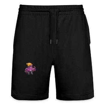 Oktopus Winter - Stanley/Stella Unisex Bio Joggingshorts Trainer  - Schwarz - Vorne - Nik (191cm) & Marisol (170cm)