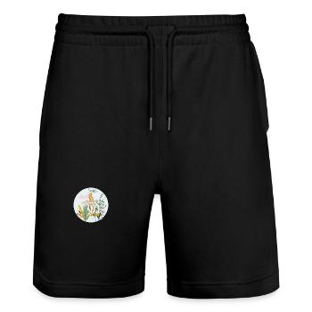 Meerestiere - Stanley/Stella Unisex Bio Joggingshorts Trainer  - Schwarz - Vorne - Nik (191cm) & Marisol (170cm)