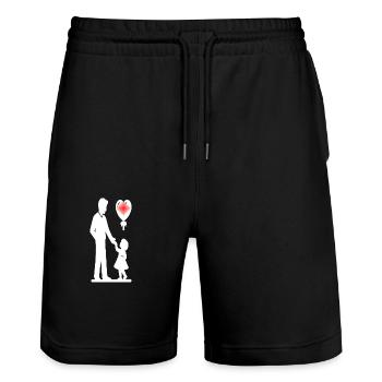 Daddy Santa Papuan Humor Joke Gift F - Stanley/Stella Trainer Unisex Organic Jogging Shorts - black - Front - Nik (191cm) & Marisol (170cm)