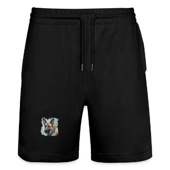 MALINOIS - Stanley/Stella Unisex Bio Joggingshorts Trainer  - Schwarz - Vorne - Nik (191cm) & Marisol (170cm)