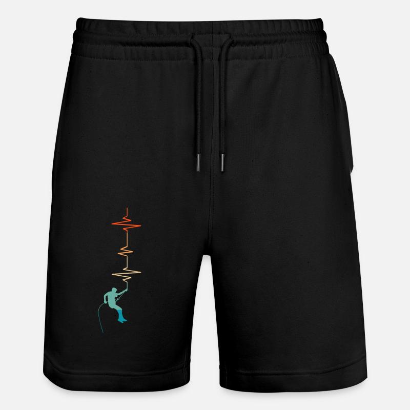 Heartbeat Climbing - Geschenkidee - Stanley/Stella Unisex Bio Joggingshorts Trainer  - Schwarz