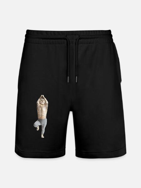 Schottische Faltohrkatze - Stanley/Stella Unisex Bio Joggingshorts Trainer  - Schwarz