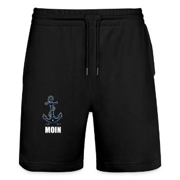 Moin Anker - Stanley/Stella Unisex Bio Joggingshorts Trainer  - Schwarz - Vorne - Nik (191cm) & Marisol (170cm)