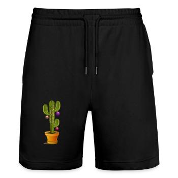 Cactus décorés de Noël pour Noël - Short de jogging bio TRAINER Stanley/Stella unisexe - noir - Devant - Nik (191cm) & Marisol (170cm)