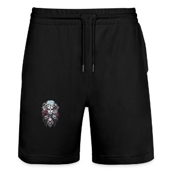 Gothic Rose Queen Illustration Graphic Beauty - Stanley/Stella Trainer Unisex Organic Jogging Shorts - black - Front - Nik (191cm) & Marisol (170cm)