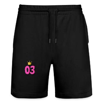 Jersey à 3 chiffres Couronne - Short de jogging bio TRAINER Stanley/Stella unisexe - noir - Devant - Nik (191cm) & Marisol (170cm)