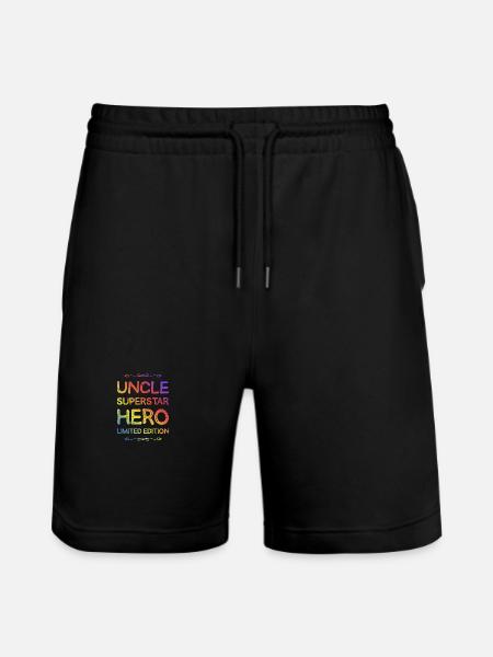 Best Uncle Hero Saying - Stanley/Stella Trainer Unisex Organic Jogging Shorts - black