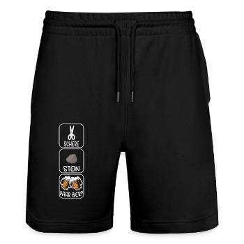 ? - Stanley/Stella Unisex Bio Joggingshorts Trainer  - Schwarz - Vorne - Nik (191cm) & Marisol (170cm)