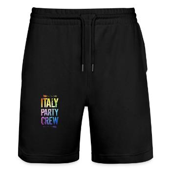 Dicton de l’équipe de fête en Italie - Short de jogging bio TRAINER Stanley/Stella unisexe - noir - Devant - Nik (191cm) & Marisol (170cm)