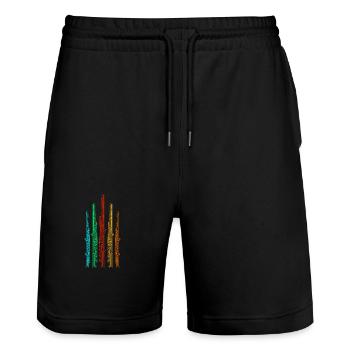 Flute player - Stanley/Stella Trainer Unisex Organic Jogging Shorts - black - Front - Nik (191cm) & Marisol (170cm)