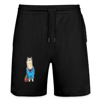 Alpaca Secretary Folder Office - Stanley/Stella Trainer Unisex Organic Jogging Shorts - black - Front - Nik (191cm) & Marisol (170cm)