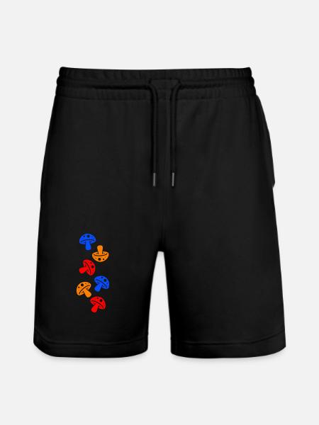 Pilze Bunt - Stanley/Stella Unisex Bio Joggingshorts Trainer - Schwarz