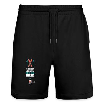 Après-ski - I'm only here to party - Stanley/Stella Trainer Unisex Organic Jogging Shorts - black - Front - Nik (191cm) & Marisol (170cm)