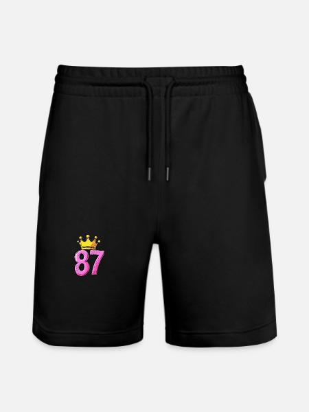 87 Numéro Jersey Couronne - Short de jogging bio TRAINER Stanley/Stella unisexe - noir