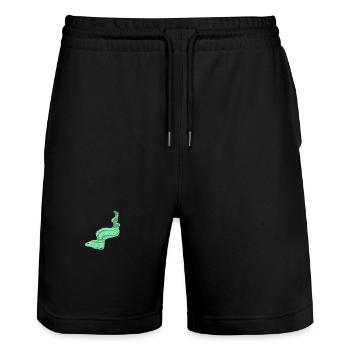Meerestiere - Stanley/Stella Unisex Bio Joggingshorts Trainer  - Schwarz - Vorne - Nik (191cm) & Marisol (170cm)
