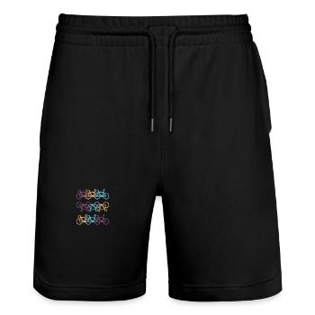 Fahrrad - Stanley/Stella Unisex Bio Joggingshorts Trainer  - Schwarz - Vorne - Nik (191cm) & Marisol (170cm)