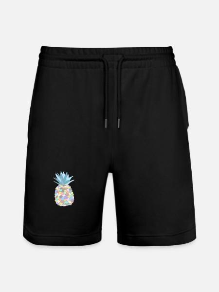 Pastel-coloured pineapple - Stanley/Stella Trainer Unisex Organic Jogging Shorts - black