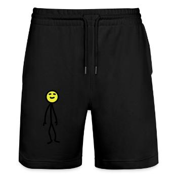 happy_man - Stanley/Stella Unisex Bio Joggingshorts Trainer  - Schwarz - Vorne - Nik (191cm) & Marisol (170cm)